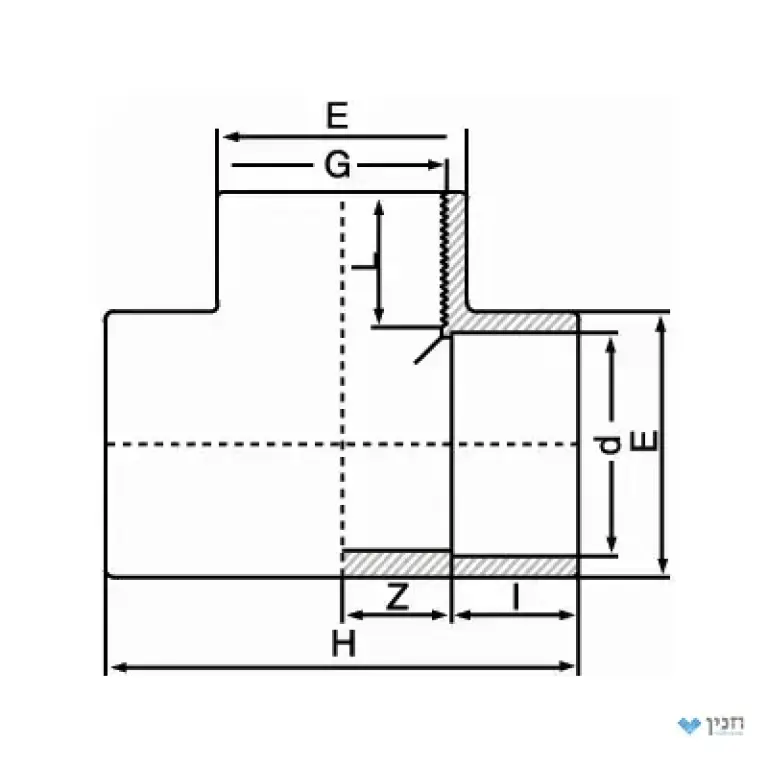 הסתעפות 90° - הברגה/ הדבקה 3/8″ ×16