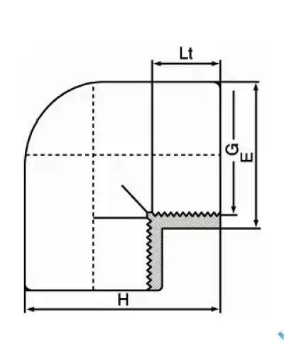 זווית 90° - הברגה 4″
