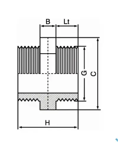 ניפל כפול - הברגה 1/2″. 2