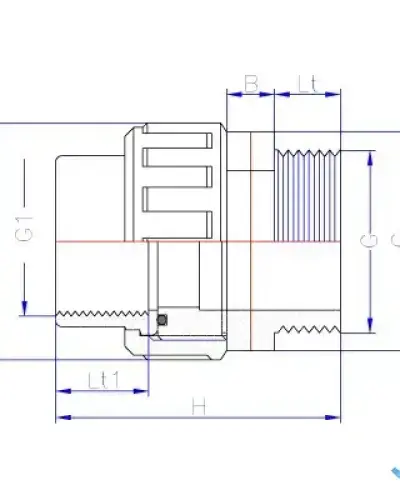רקורד הברגה חוץ - הדבקה פנים "1 × 32