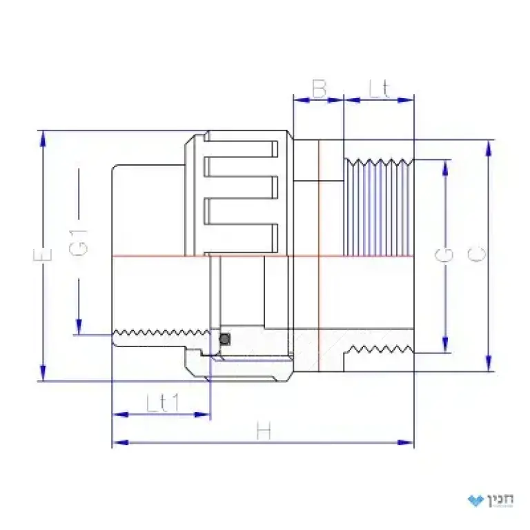 רקורד הברגה חוץ - הדבקה פנים "1 × 32