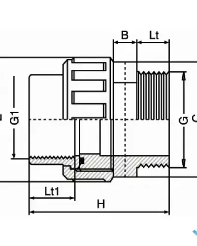 רקורד הברגה חוץ - הברגה פנים 2″ × 2″