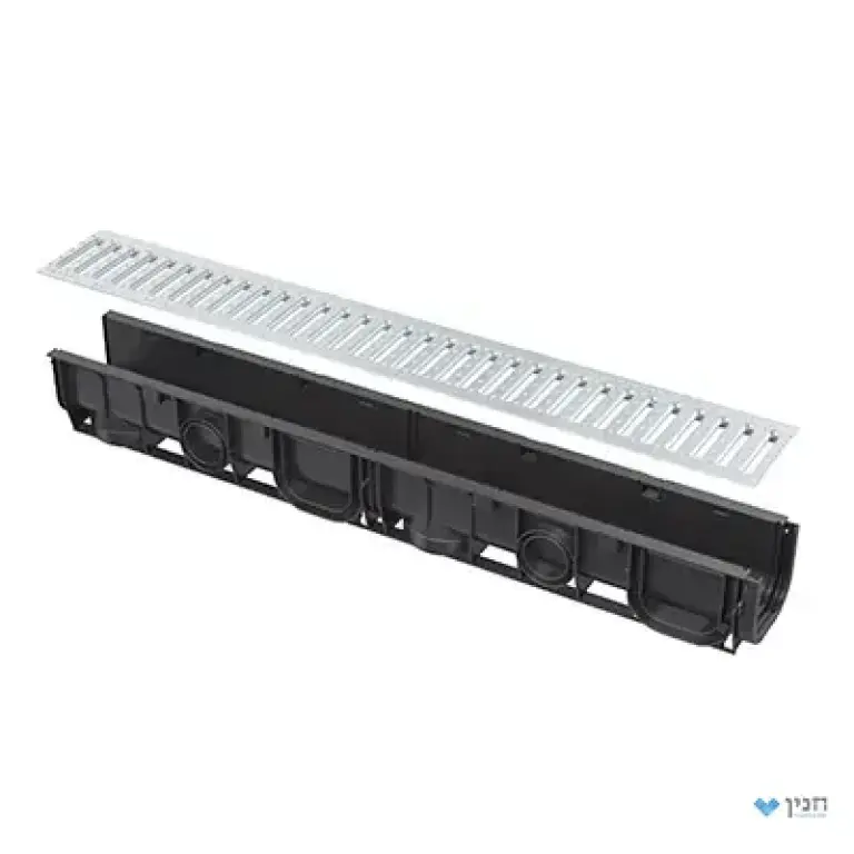 תעלת חוץ 100 מ"מ ללא מסגרת עם כיסוי מתכת מגולוונת פרופיל T