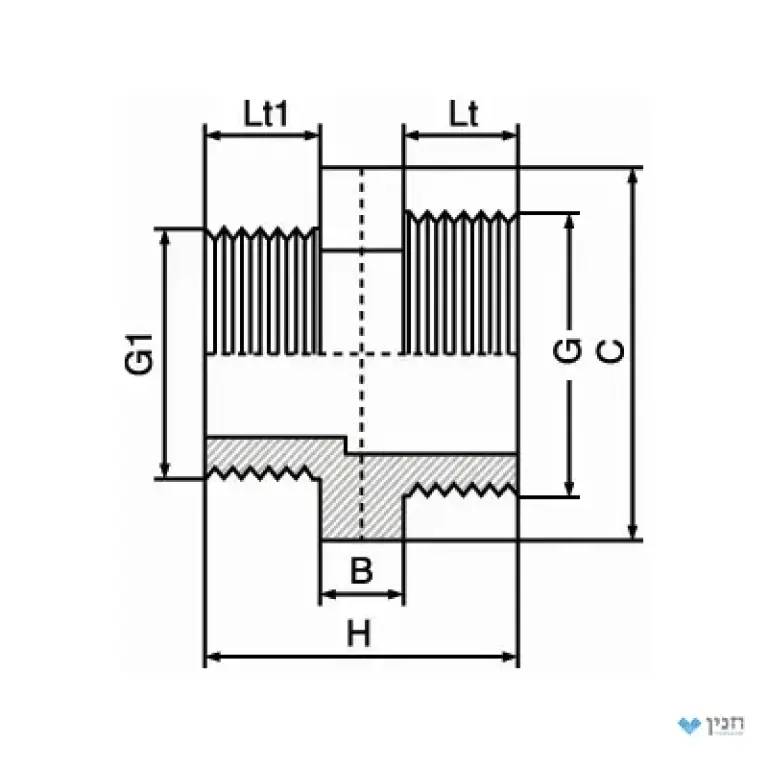 ניפל מעבר הברגה חיצונית 2″ × 1.1/2″