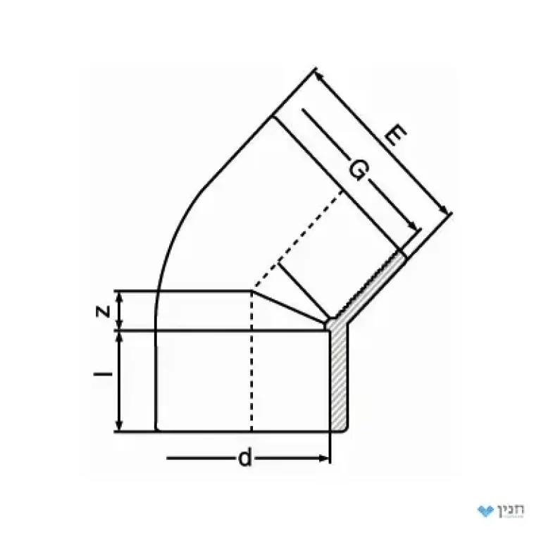 זווית 45° - הברגה/ הדבקה 32 × 1″