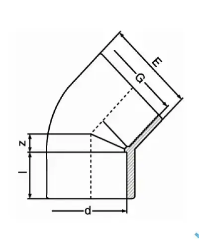 זווית 45° - הברגה/ הדבקה 63 × 2″