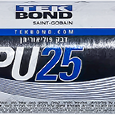דבק PU25 לבן להדבקה חזקה פוליאוריתן לבנייה 600 מל