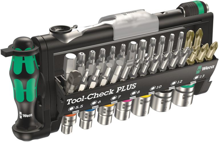 סט בוקסות וביטים 14 39 חלקים Tool-Check WERA