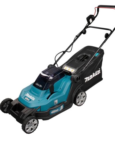 מכסחת דשא 2X18V נטענת הכוללת 2 סוללות 50 אמפר ומטען מהיר חכם דגם MAKITA DLM432RTE