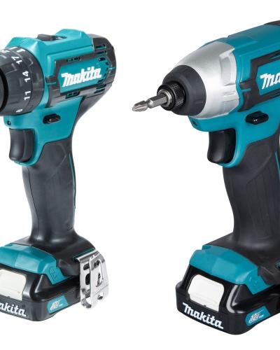 סט 2 כלים 12V נטען עם 2 סוללות 15A ומטען MAKITA CLX228SX2