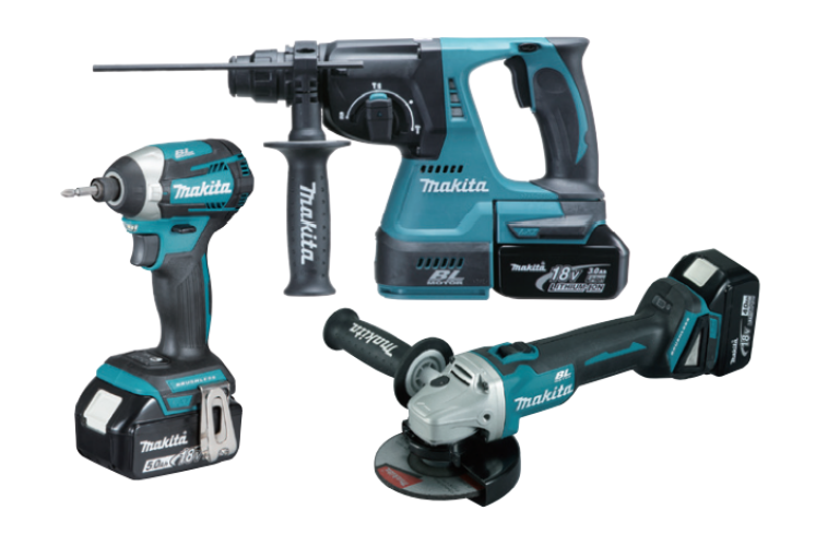 סט 3 כלים 18V נטען עם 3 סוללות 50A ומטען MAKITA DLX3070TX
