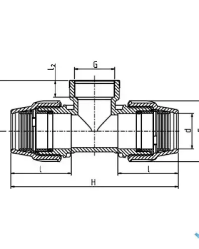 הסתעפות 90° הברגה פנימית 75 × "2 × 75