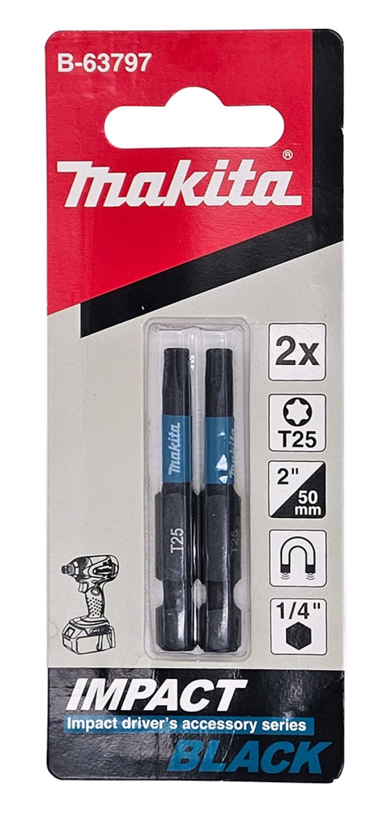 מארז 2 ביטים מגנטים T25 BLACK 50 MAKITA