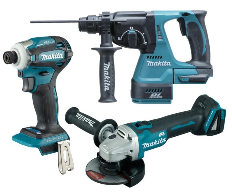 סט 3 כלים 18V נטען עם 3 סוללות 6A ומטען MAKITA DLX3188GX1