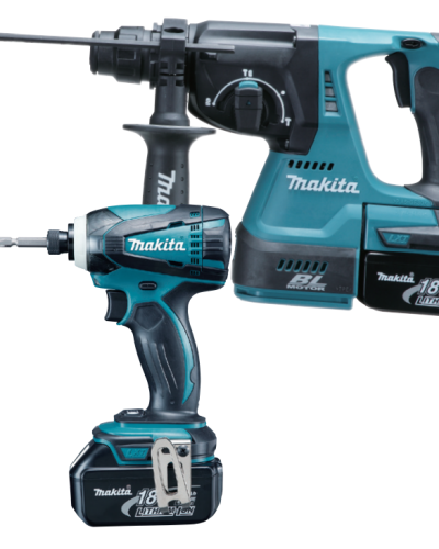 סט כלים 18V נטען עם 2 סוללות 4A ומטען MAKITA DLX2122M