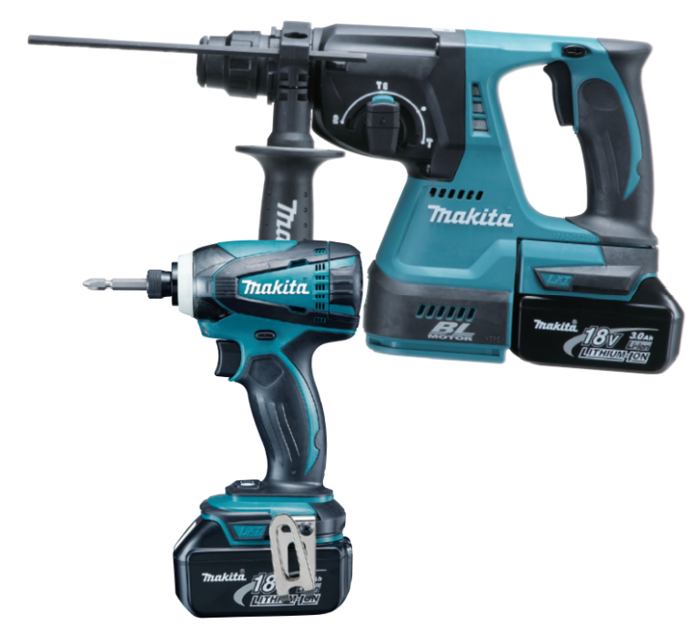 סט כלים 18V נטען עם 2 סוללות 4A ומטען MAKITA DLX2122M