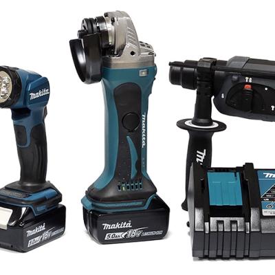 סט 4 כלים כלים 18V נטען עם 3 סוללות 5A ומטען MAKITA DLX4165TX1