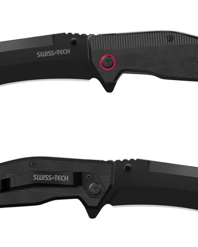 סכין מתקפלת Swiss Tech ST014002 - להב AUS-8 עם ידית G10 איכותית | ארגנטולס