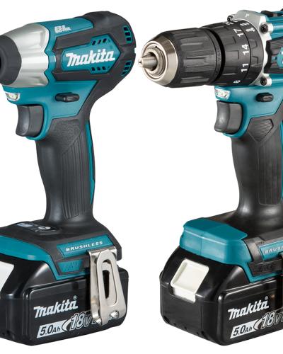 סט 2 כלים 18V נטען 2 סוללות 5A ומטען MAKITA DLX2221JX4