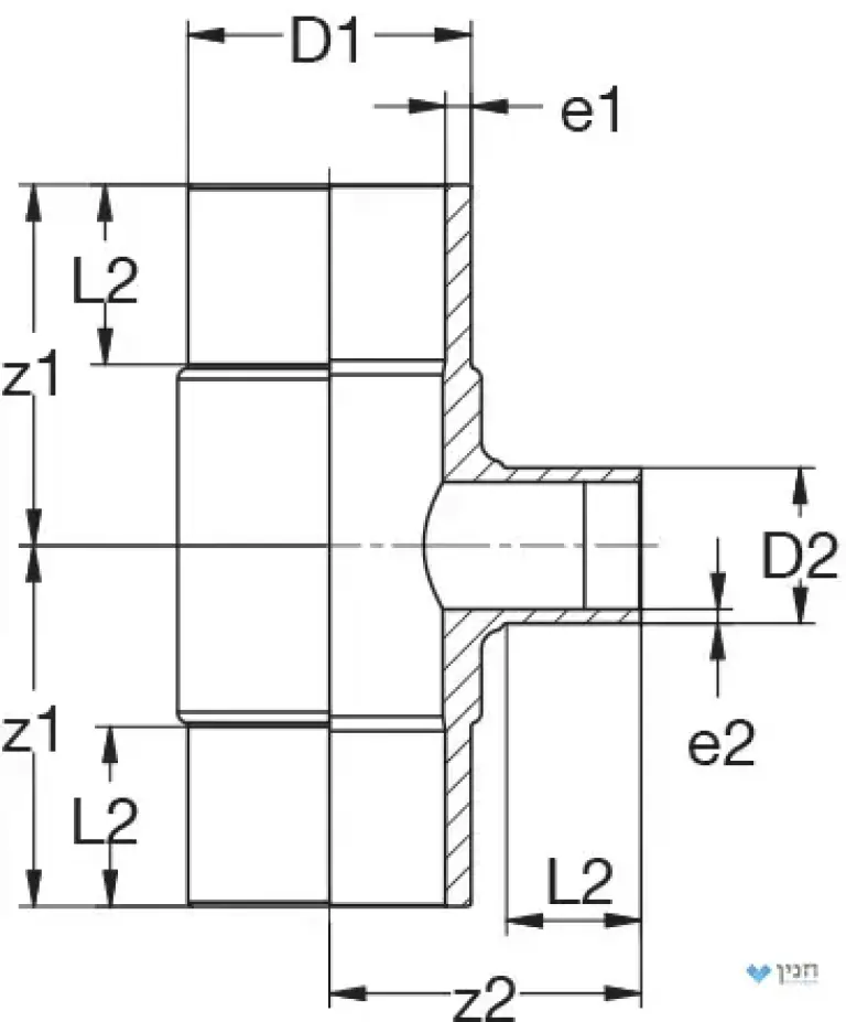 הסתעפות מעבר 90° BW / ספיגוט SDR11