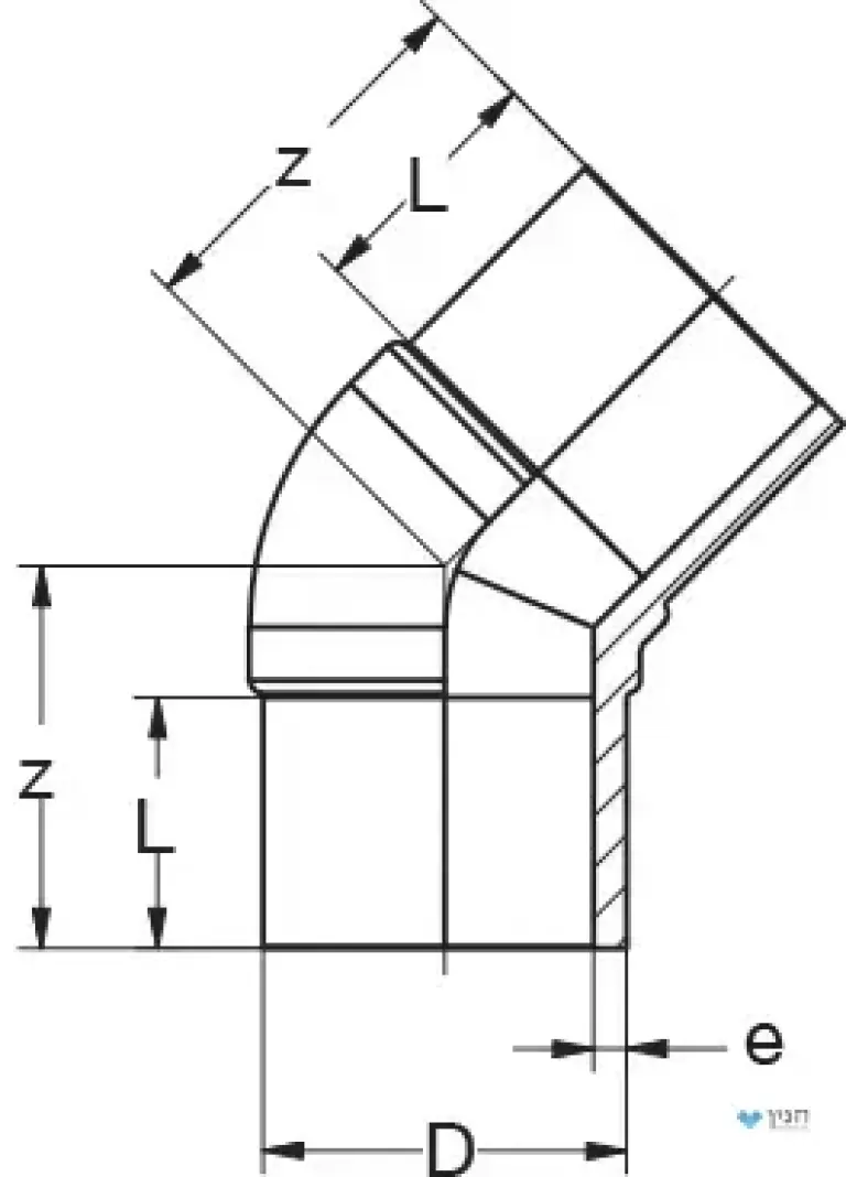 זווית 45° BW / ספיגוט SDR11