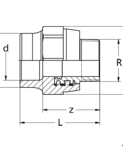 מעבר הברגה חיצונית ברונזה