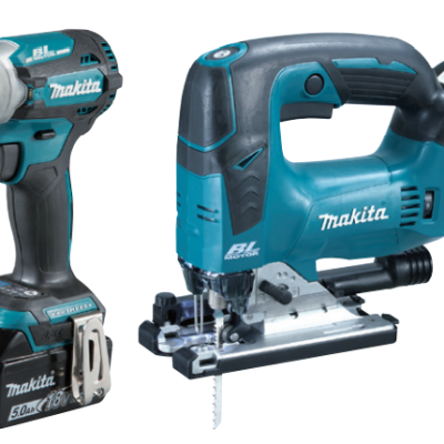 סט 2 כלים 18V נטען עם 2 סוללות 5A ומטען MAKITA DLX2446Q