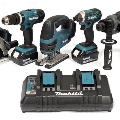 סט 6 כלים 18V נטען 3 סוללות 5A ומטען כפול MAKITA DLX6068PT