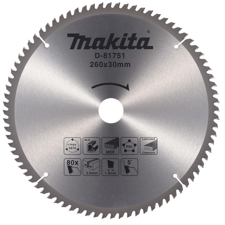 להב וידיה 260 ממ 80 שיניים רב שימושי MAKITA