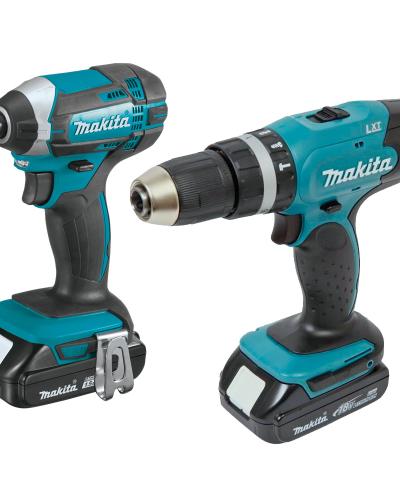 סט 2 כלים 18V נטען עם 2 סוללות 15A ומטען MAKITA DLX2142Q