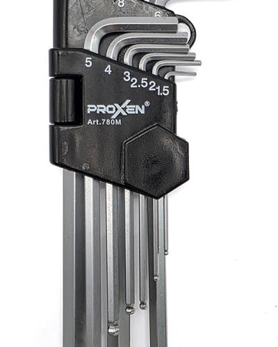 סט אלן ממ כדורי 9 חלקים PROXEN פלדת S2