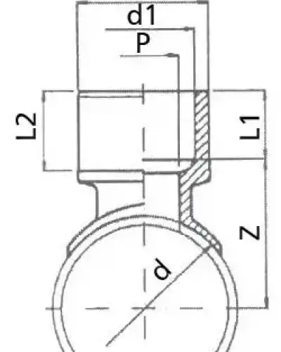רוכב הדבקה על צינור - יציאה הדבקה פנים/חוץ 75 × (63) 90